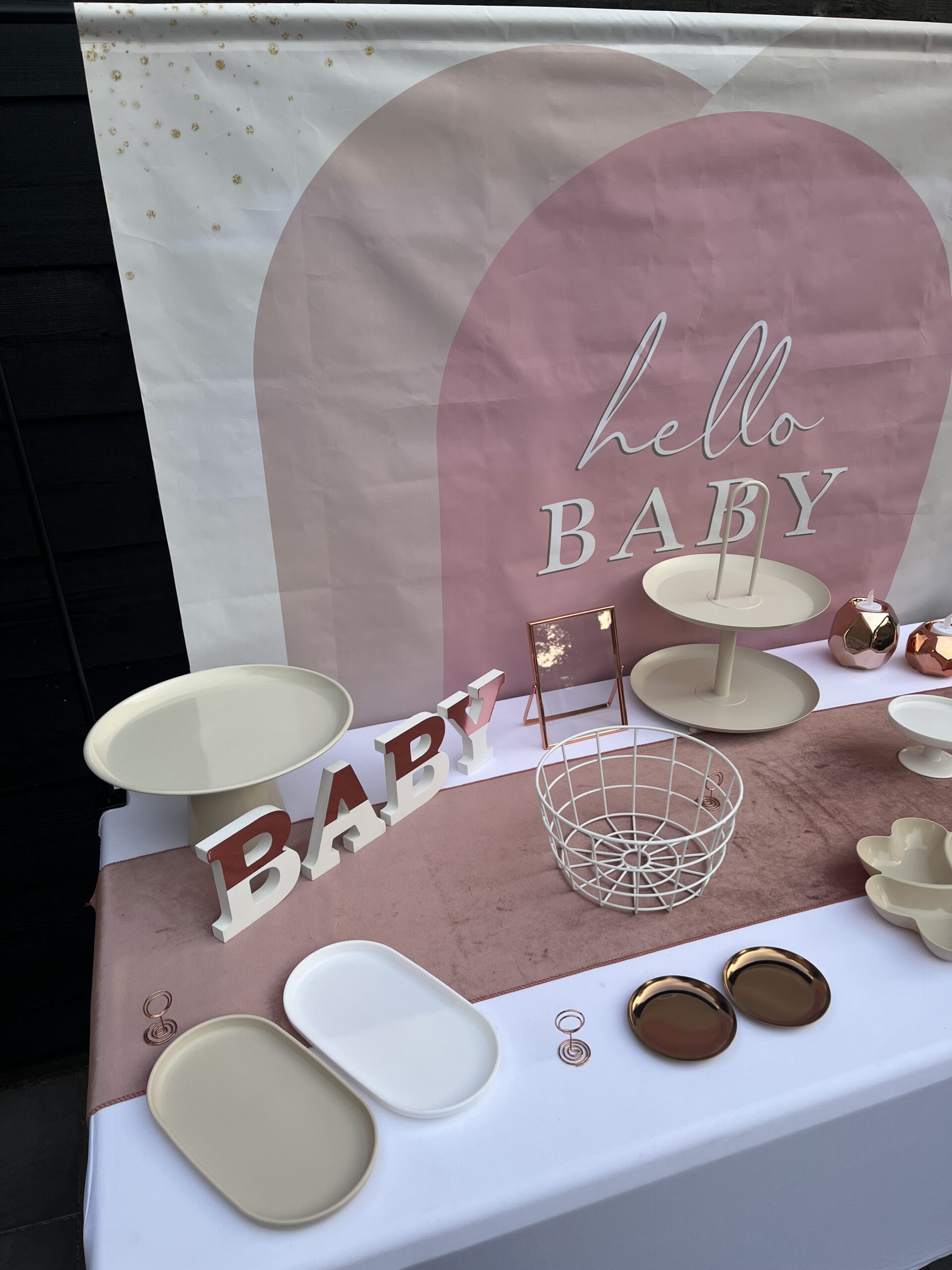 Kraam rose goud leeg - links