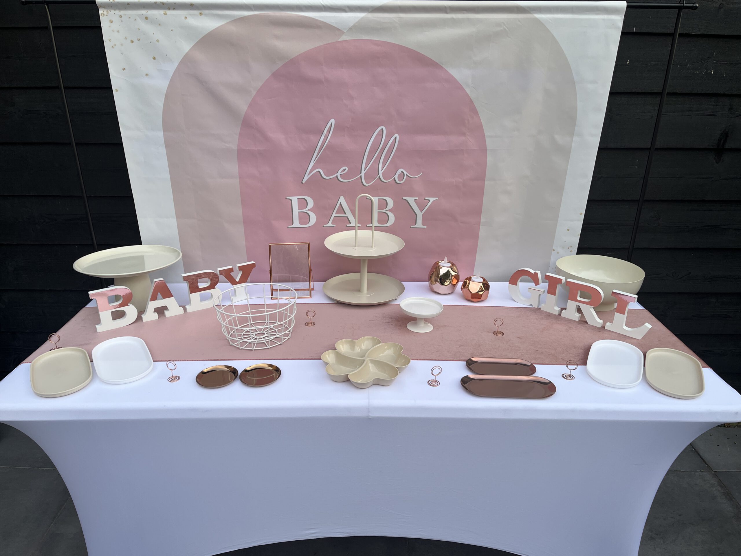 Kraam rose goud leeg - overzicht